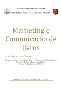 Marketing e Comunicação de livros
