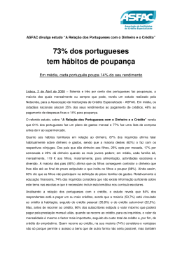 73% dos portugueses tem hábitos de poupança