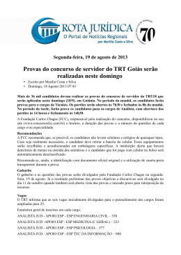 Provas do concurso de servidor do TRT Goiás serão