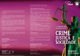 Programa em PDF - I CONGRESSO INTERNACIONAL “CRIME