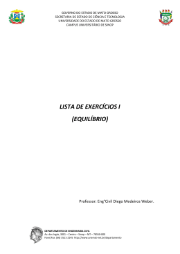 LISTA DE EXERCÍCIOS I (EQUILÍBRIO)