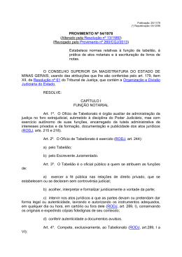 PROVIMENTO Nº 54/1978 - Tribunal de Justiça de Minas Gerais