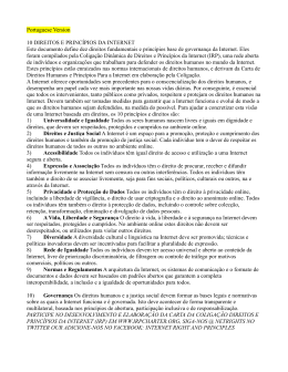 Portuguese Version 10 DIREITOS E PRINCÍPIOS DA INTERNET