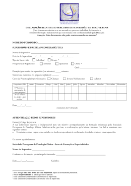Formulário da Declaração de Supervisão - SPPC