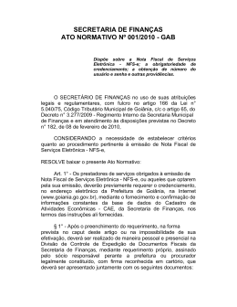 ato normativo 001/2010 - Prefeitura de Goiânia