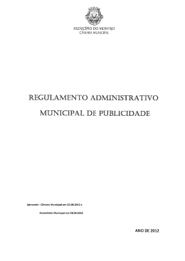 Regulamento Administrativo Municipal de Publicidade