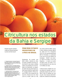 Citricultura nos estados da Bahia e Sergipe
