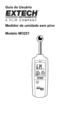 Guia do Usuário Medidor de umidade sem pino Modelo MO257