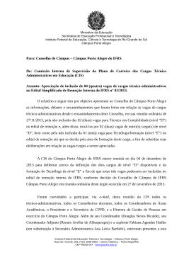 Relatório 01/2013 - IFRS Câmpus Porto Alegre