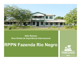 RPPN Fazenda Rio Negro - Ministério do Meio Ambiente