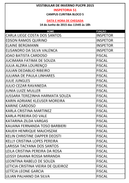 Lista de Presença Vestibular de Inverno PUCPR 2015 Curitiba