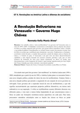 A Revolução Bolivariana na Venezuela – Governo Hugo Chávez
