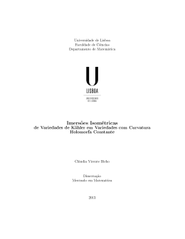 Imersões Isométricas - Repositório da Universidade de Lisboa