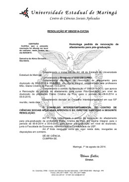 Resolução nº 089/2014-CI/CSA - Centro de Ciências Sociais