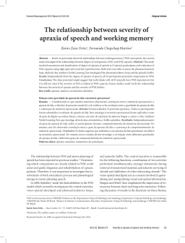 The relationship between severity of apraxia of speech and working