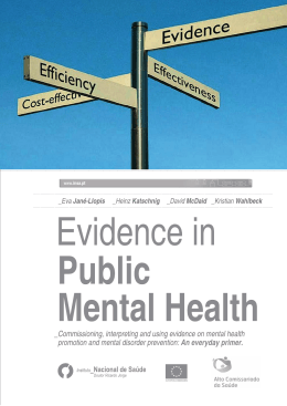 1. Why evidence-based promotion and prevention in mental health?