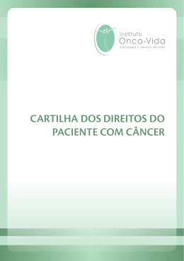 cartilha dos direitos do paciente com câncer - Instituto Onco-Vida