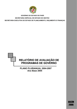 Relatório de Avaliação PPA ano base 2005
