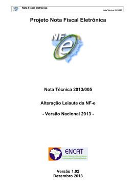 Nota Técnica 2013.005 - Portal da Nota Fiscal Eletrônica