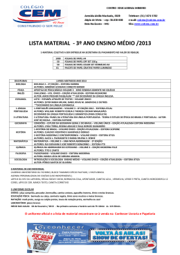 LISTA MATERIAL - 3º ANO ENSINO MÉDIO /2013