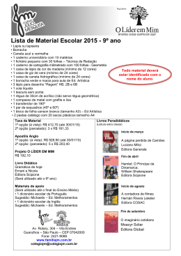 Lista de Material Escolar 2015 - 9º ano