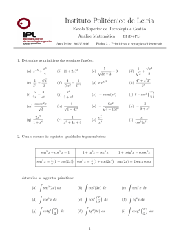 Ficha3 - Primitivas e equações diferenciais