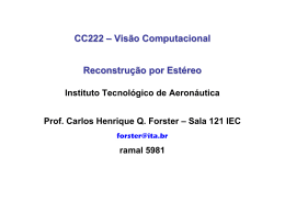 CC222 – Visão Computacional Reconstrução por Estéreo