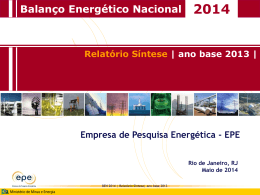 Balanço Energético Nacional 2014