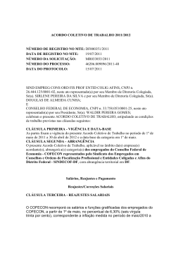 acordo coletivo de trabalho 2011/2012 número de registro no mte