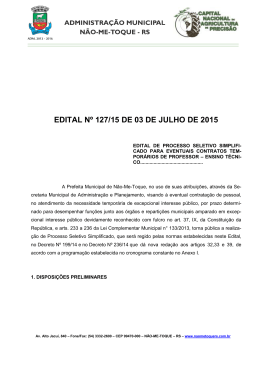 Edital 127/2015 - Prefeitura Municipal de Não-Me