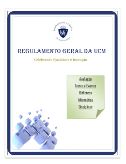 Regulamento Geral da UCM - Universidade Católica de