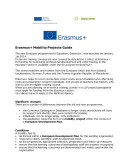 The new European programme for Education