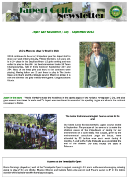 Japeri Golf Newsletter / July – September 2013