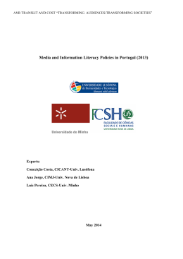 Media and Information Literacy Policies in Portugal (2013)