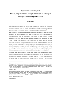France, Italy or Britain? Foreign dimensions of policing in Portugal`s