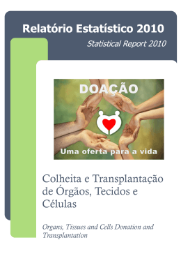 Relatório Estatístico 2010 - Autoridade para os Serviços de Sangue