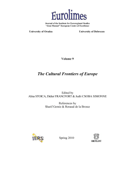 The Cultural Frontiers of Europe - the Institute for Euroregional Studies