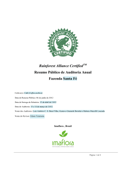 Rainforest Alliance Certified Resumo Público de Auditoria