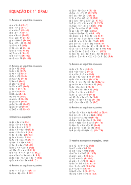 EQUAÇÃO DE 1° GRAU