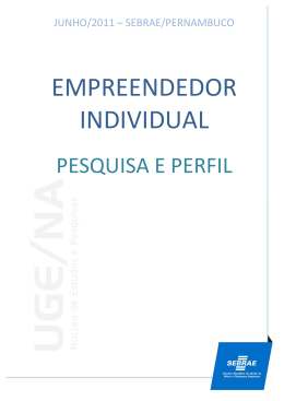 Pesquisa do Perfil Empreendedor em Pernambuco