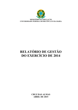 Relatório de Gestão de 2014_UFRB_08abril
