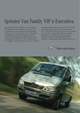 Dados Técnicos Sprinter Van Family VIP e Executiva - Mercedes-Benz