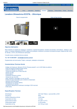Lavadora Ultrassônica ECO75L