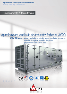 Aparelhos para ventilação de ambientes fechados (AVAC)
