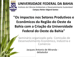 Criação da Universidade Federal do Oeste da Bahia