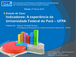 Indicadores: A experiência da Universidade Federal do - Unifal-MG