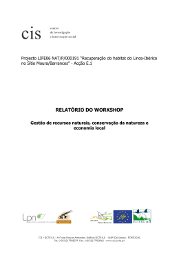 relatório do workshop - Projectos LPN