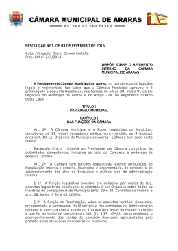 Regimento - Câmara Municipal de Araras