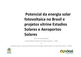 Potencial da energia solar fotovoltaica no Brasil e