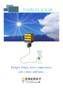 ENERGIA SOLAR Energia limpa, nosso compromisso com o meio